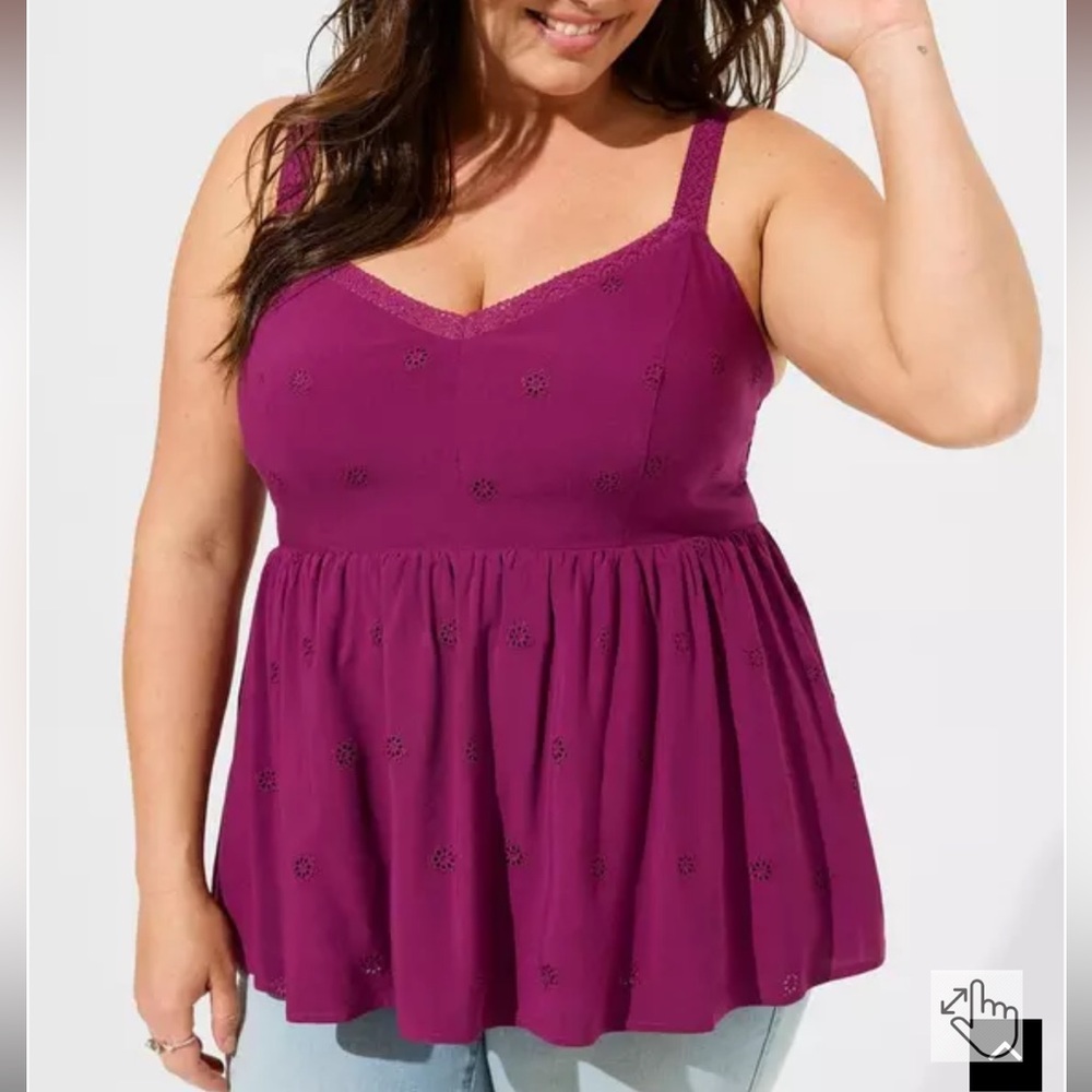 Torrid Eyelet Peplum Top Size 2